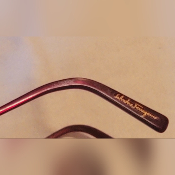 VINTAGE SALVATORE FERRAGAMO GOLDEN METAL EYEGLASSES FRAMES PINK DIAMOND W/ Case - Picture 11 of 16